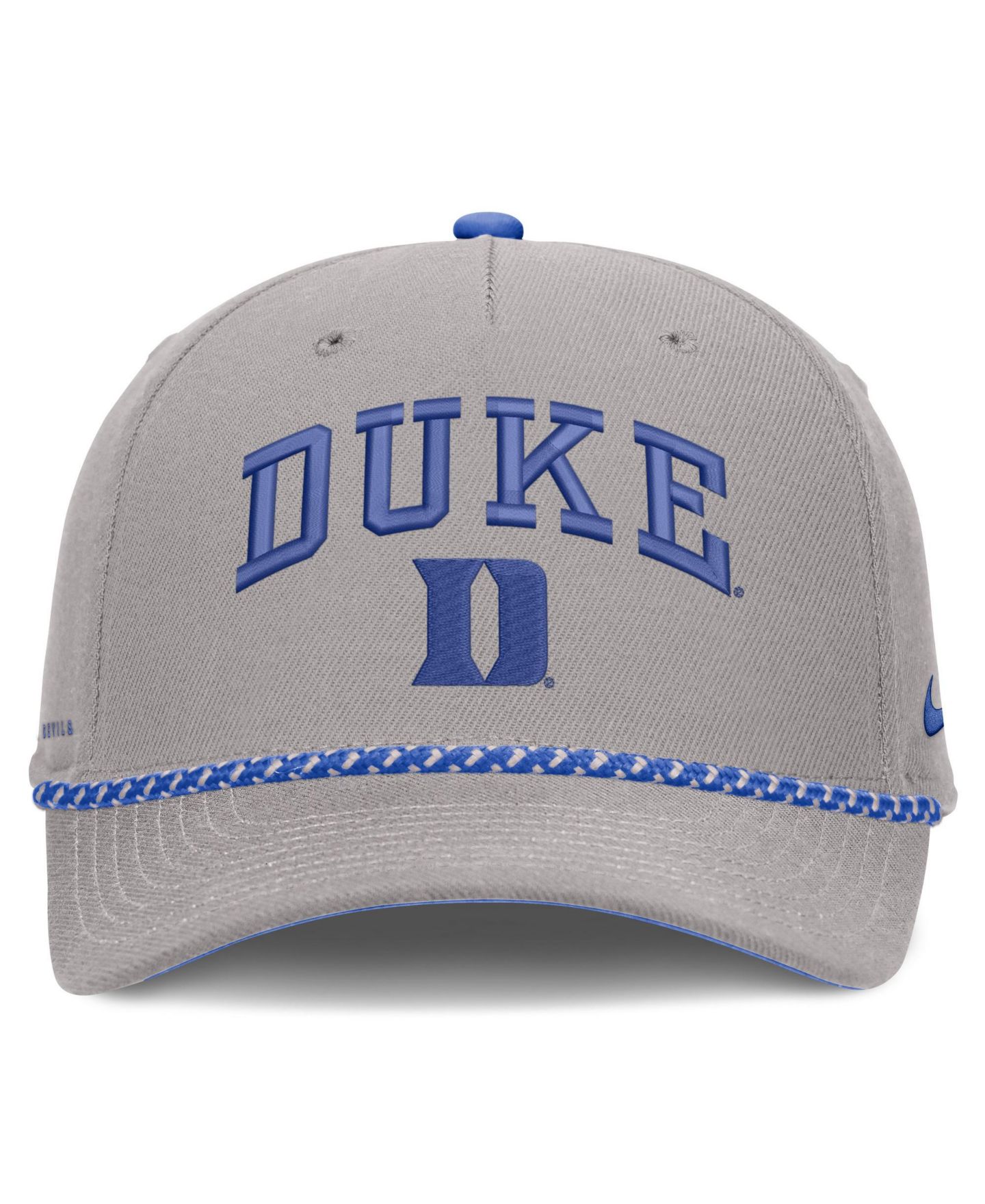 Кепка Nike Gray Duke Blue Devils Primetime Rise Rope Adjustable Hat — фото 2