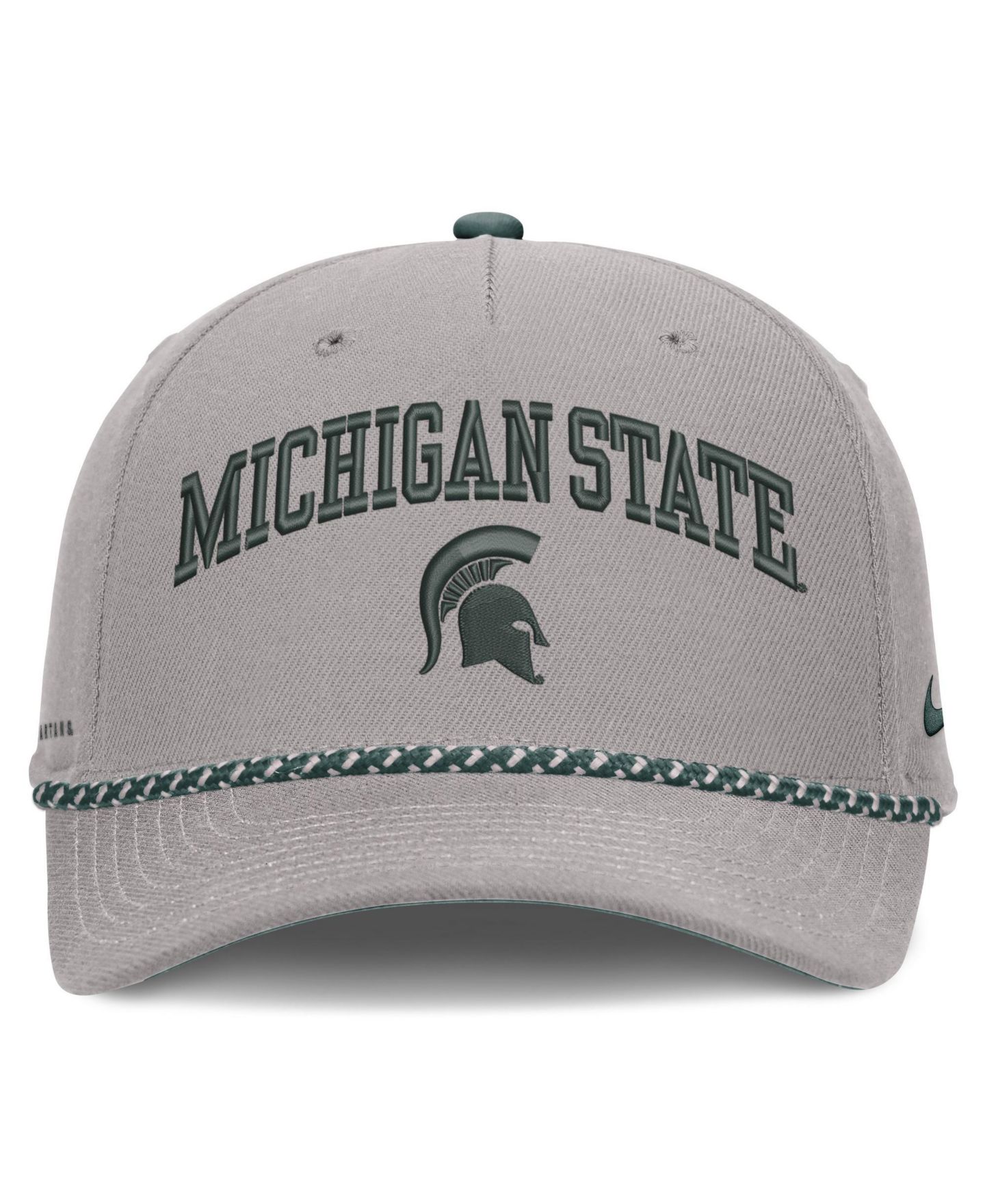 Кепка Nike Gray Michigan State Spartans Primetime Rise Rope Adjustable Hat — фото 2