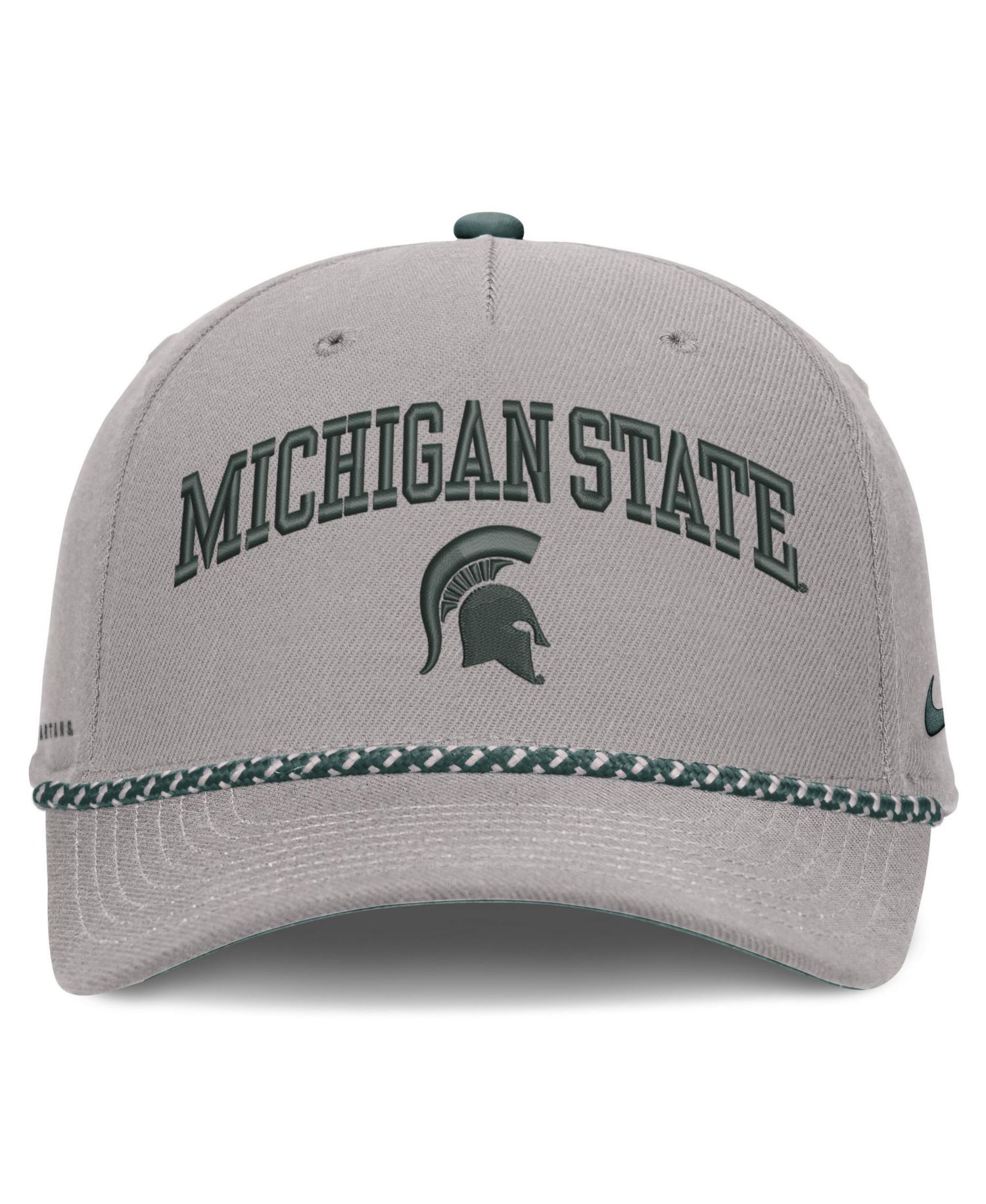 Men's and Women's Gray Michigan State Spartans Primetime Rise Rope Adjustable Hat