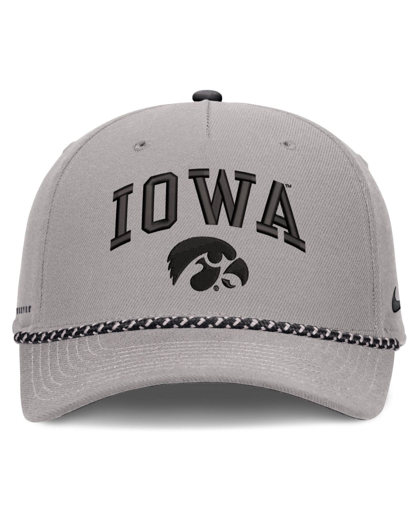 Кепка Nike Gray Iowa Hawkeyes Primetime Rise Rope Adjustable Hat — фото 2
