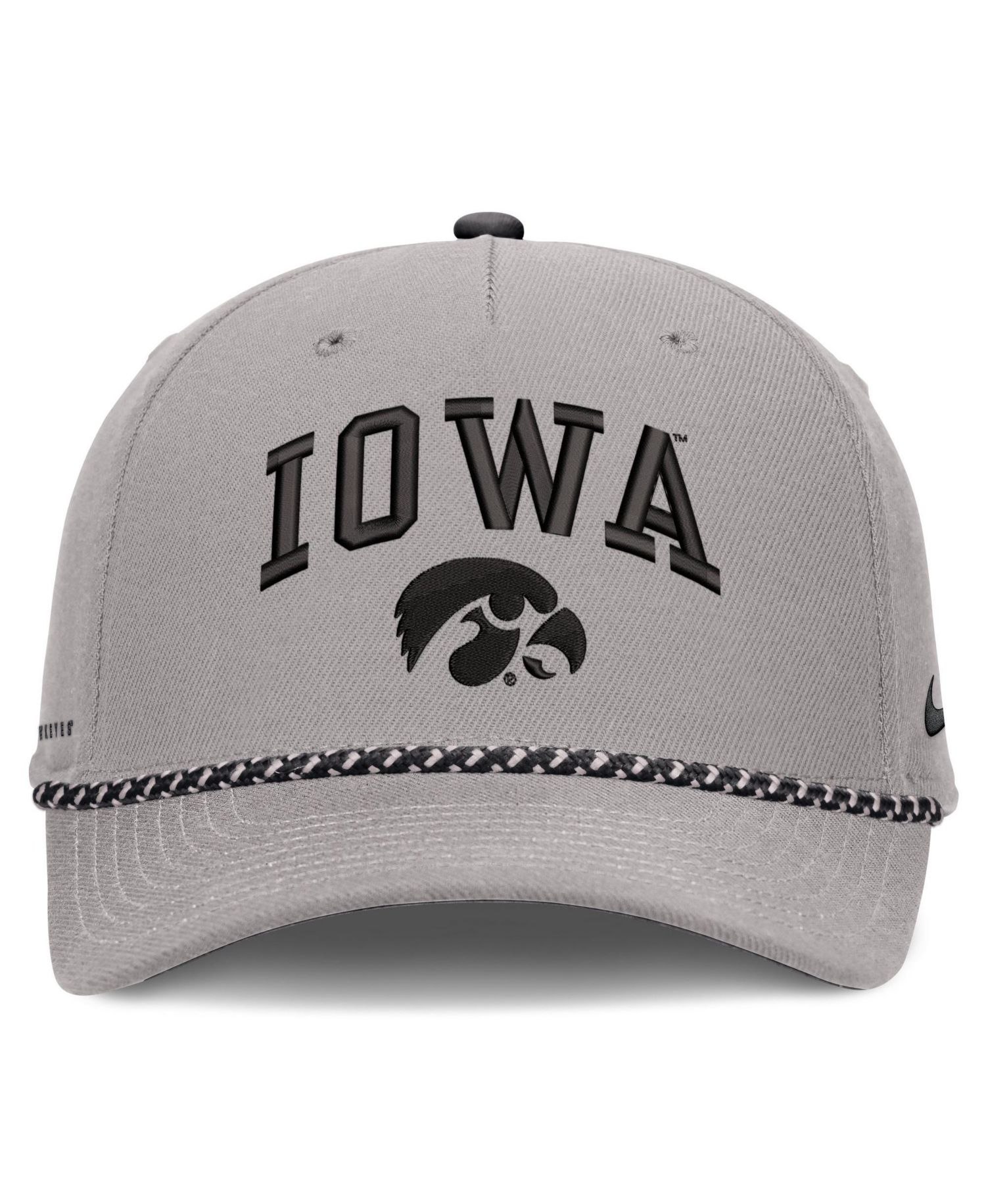Men's and Women's Gray Iowa Hawkeyes Primetime Rise Rope Adjustable Hat