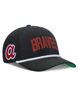 Men's Black Atlanta Braves Cooperstown Collection Rise Adjustable Hat