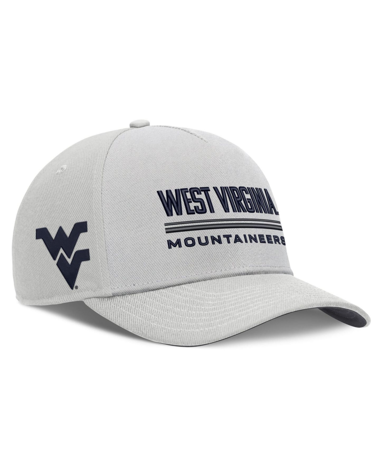Мужская кепка Nike Gray West Virginia Mountaineers 2026 Sideline Dri-FIT Rise Adjustable Hat — фото 3