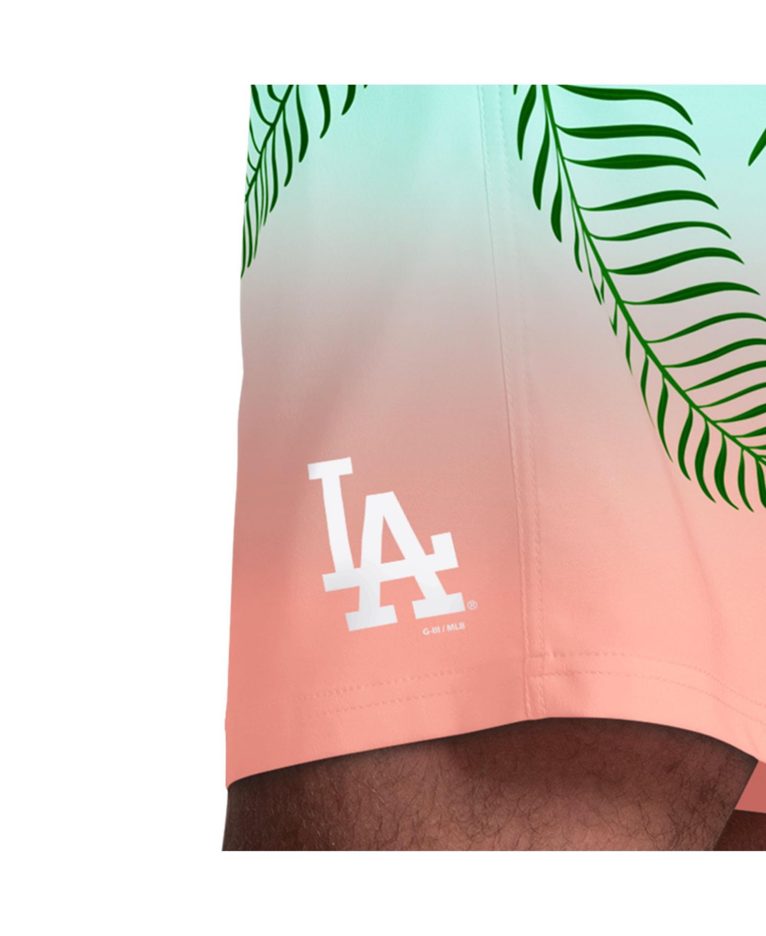 Men's Mint Los Angeles Dodgers Sunset on the Beach Swim Shorts