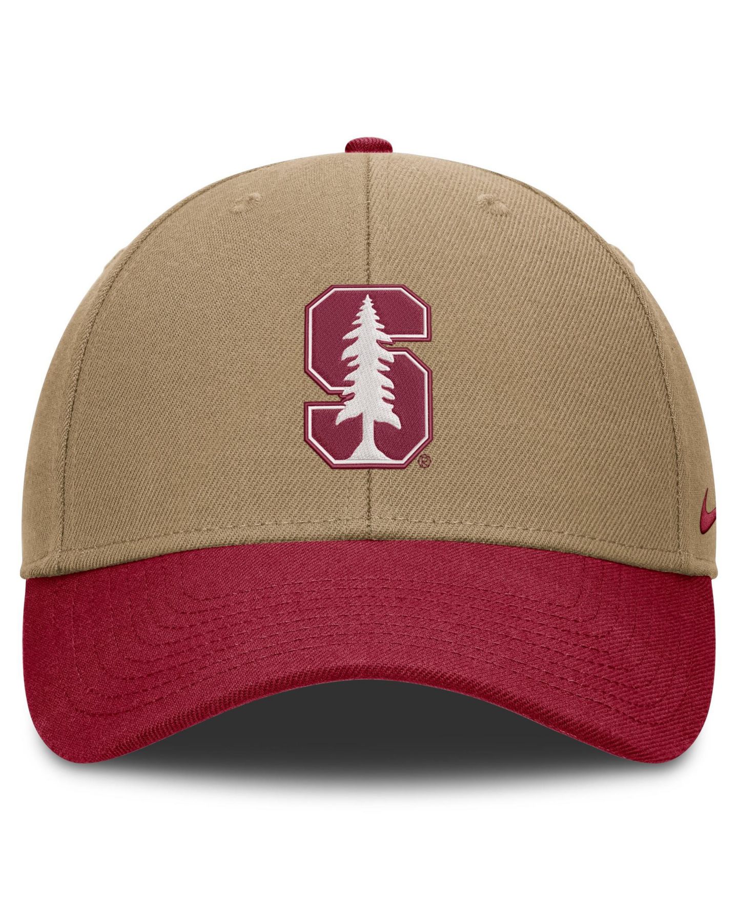 Кепка Nike Beige/Cardinal Stanford Cardinal Primetime Rise Dri-FIT Adjustable Hat — фото 2