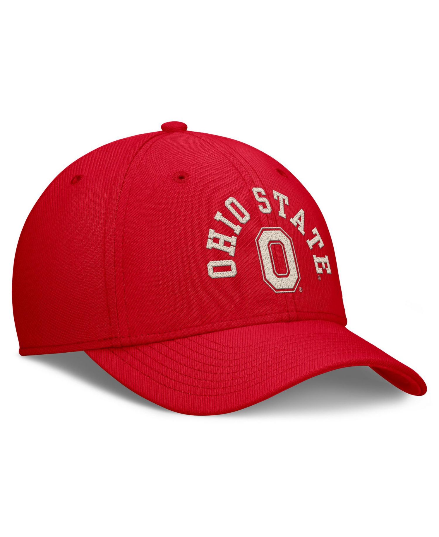 Men's Scarlet Ohio State Buckeyes Campus Prep Chained Arched Swooshflex Flex Hat