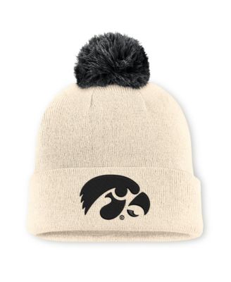 Men's and Women's Natural Iowa Hawkeyes Campus Prep Script Cuffed Knit Hat with Pom