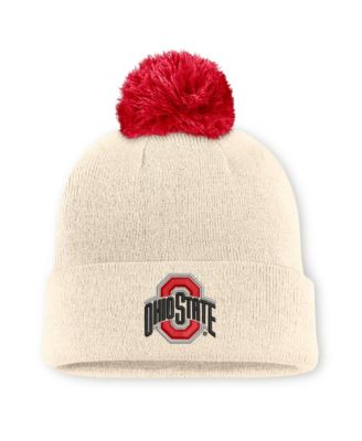 Men's and Women's Natural Ohio State Buckeyes Campus Prep Script Cuffed Knit Hat with Pom