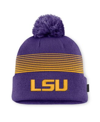 Men's and Women's Purple LSU Tigers 2026 On-Field Cuffed Knit Hat with Pom