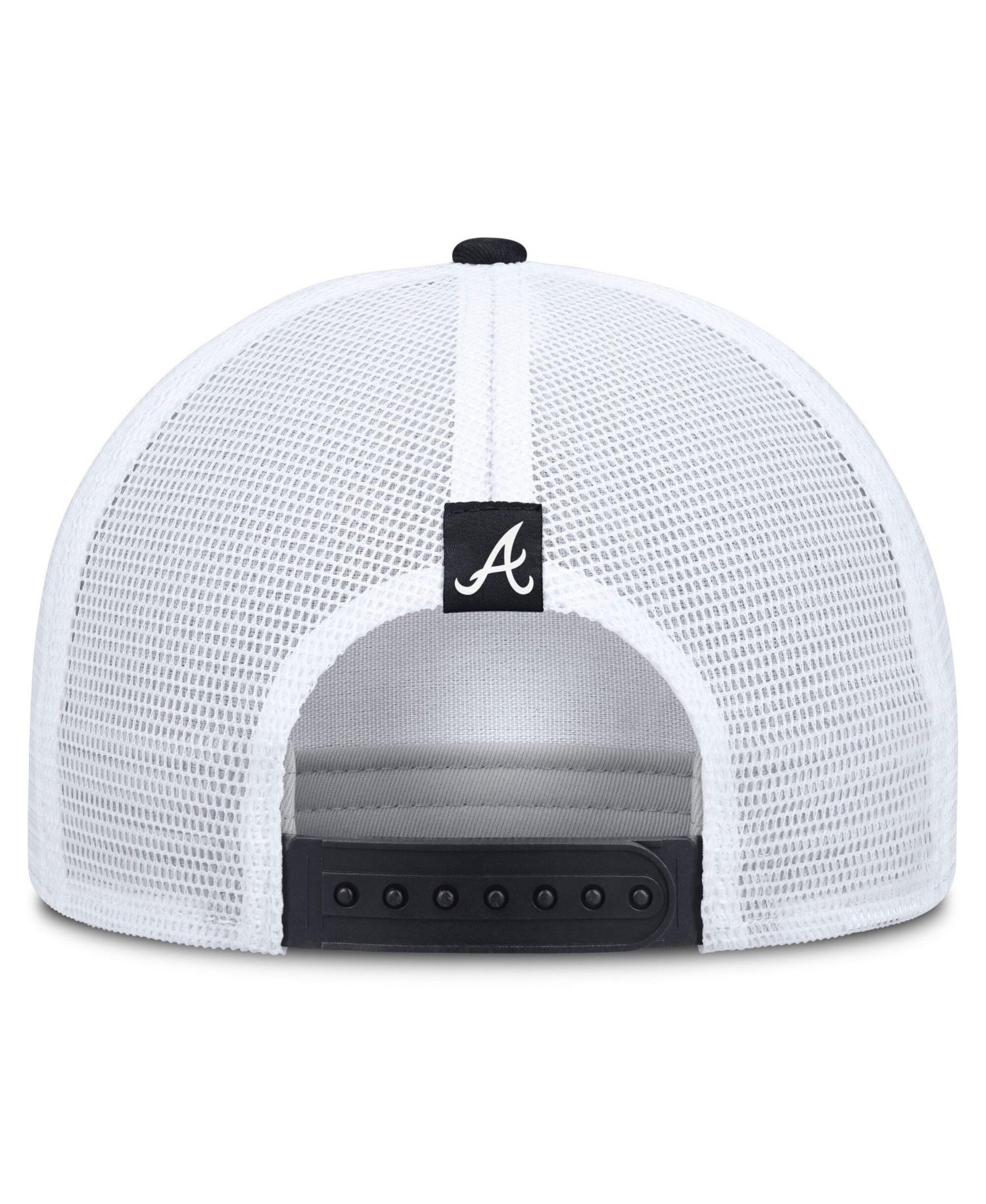 Men's Khaki/Black Atlanta Braves Rise A-Frame Trucker Adjustable Hat