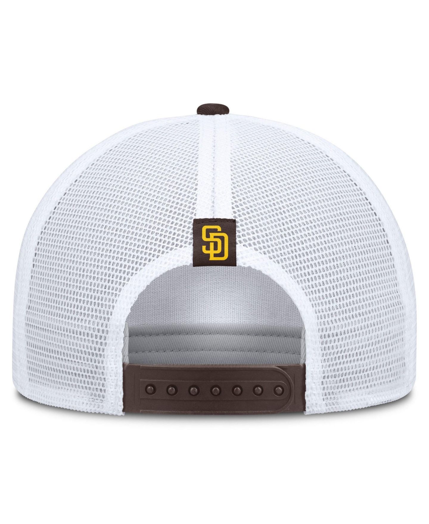 Мужская кепка Nike Khaki/Brown San Diego Padres Rise A-Frame Trucker Adjustable Hat — фото 4