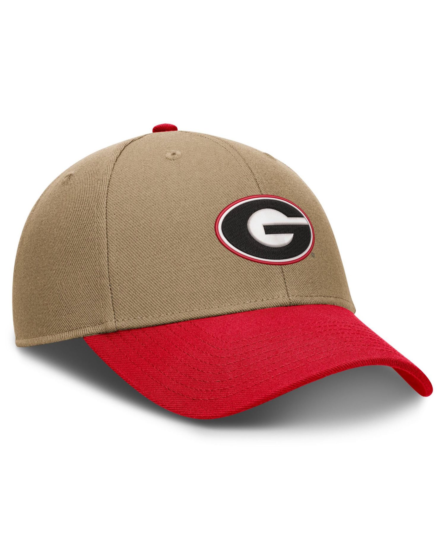 Men's and Women's Beige/Red Georgia Bulldogs Primetime Rise Dri-FIT Adjustable Hat