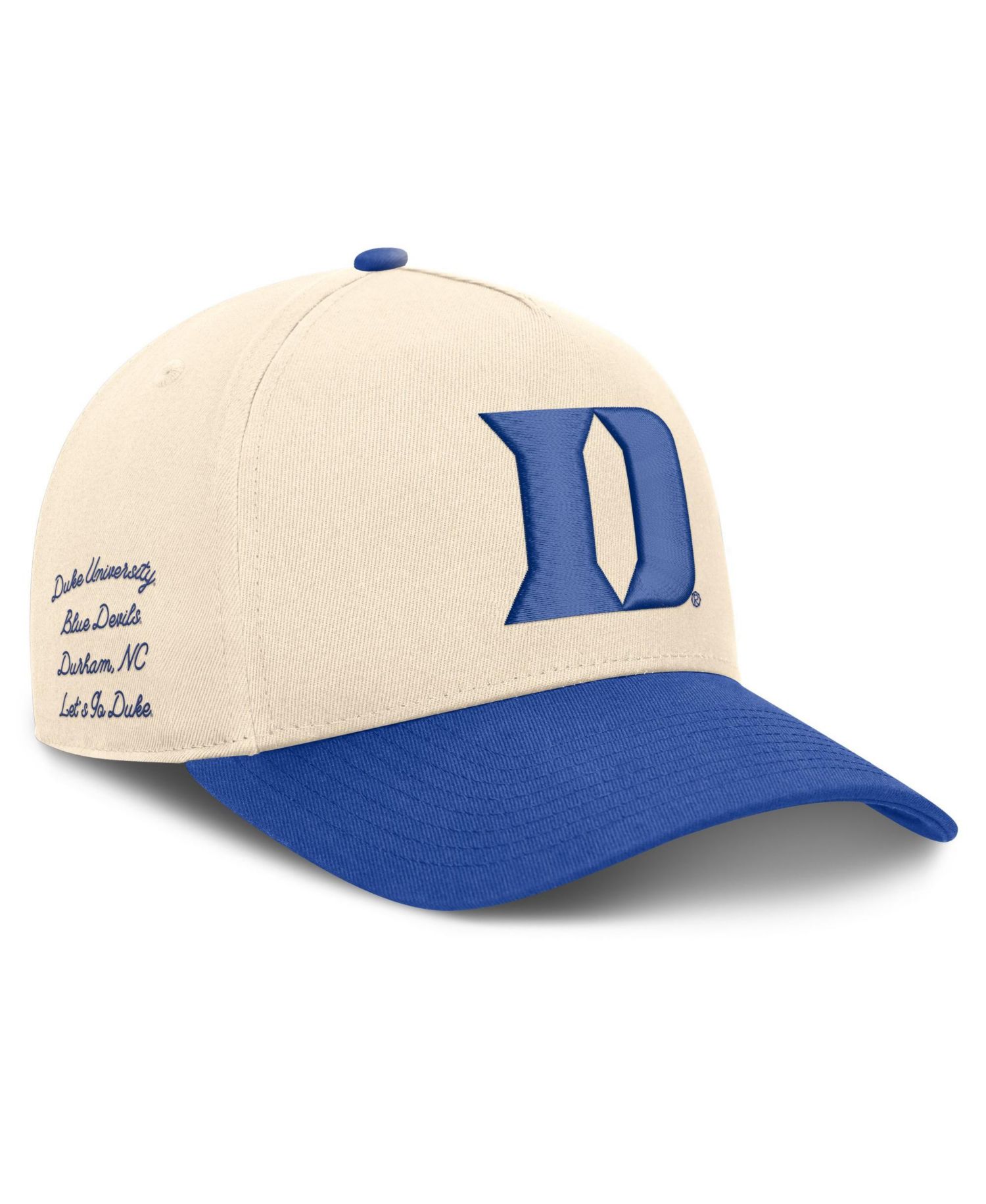 Men's and Women's Natural/Royal Duke Blue Devils Campus Prep Rise Adjustable Hat
