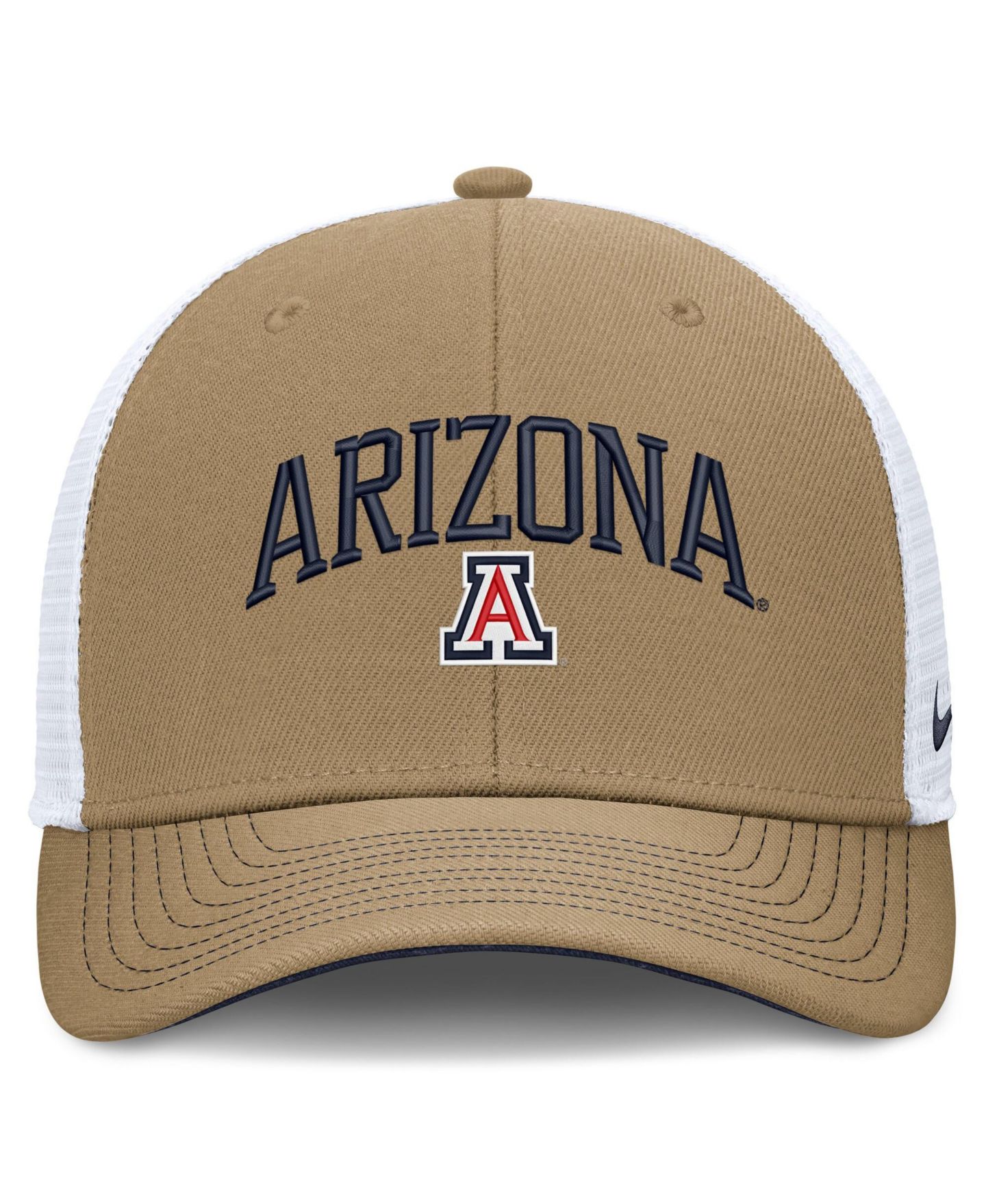 Кепка Nike Beige/Navy Arizona Wildcats Primetime Arched Trucker Adjustable Hat — фото 2
