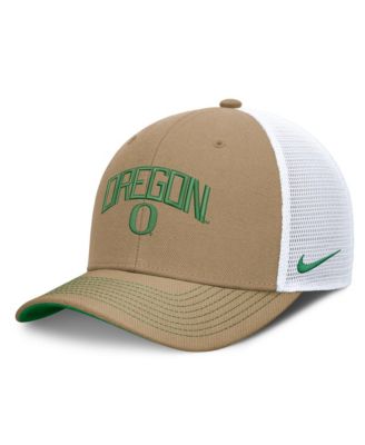 Men's and Women's Beige/Green Oregon Ducks Primetime Arched Trucker Adjustable Hat