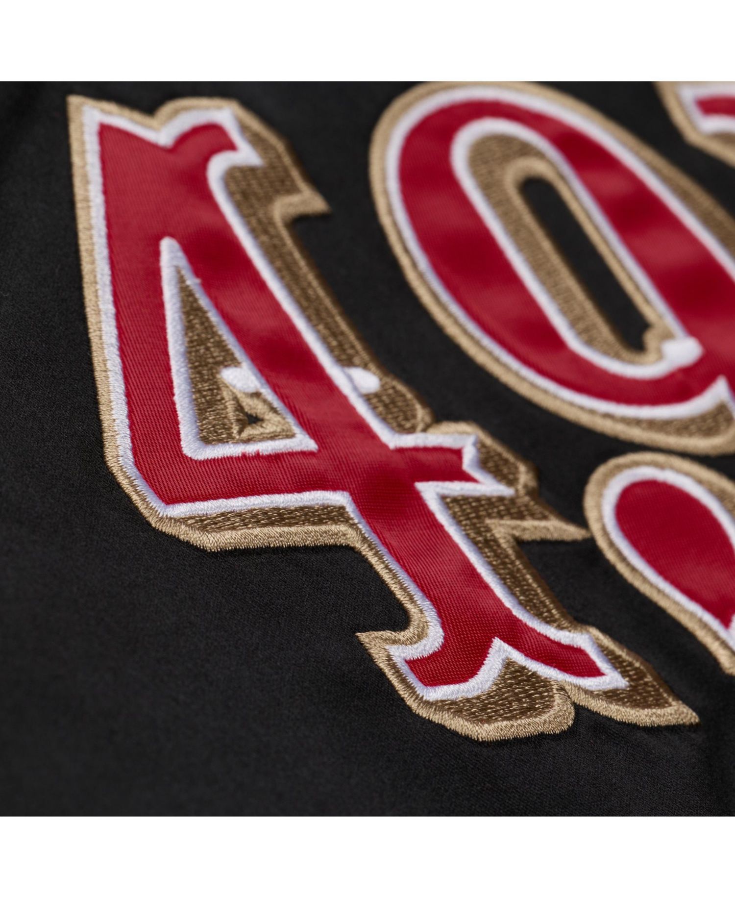 Men's Mitchell Ness Black San Francisco 49ers 80th Anniversary Heavyweight Satin Full-snap Jacket