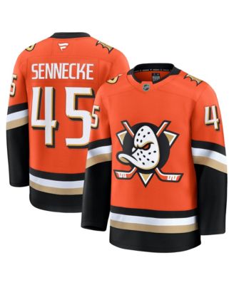 Men's Beckett Sennecke Orange Anaheim Ducks Home Premium Jersey