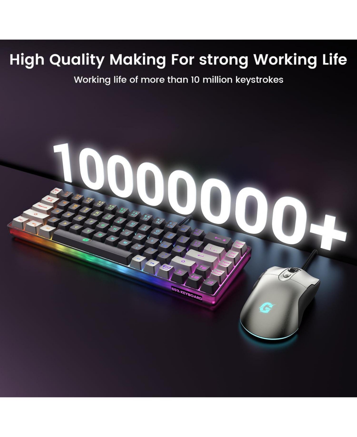 Lofree 65 Percent Compact Wired Rgb Backlit Gaming Keyboard Mouse Combo