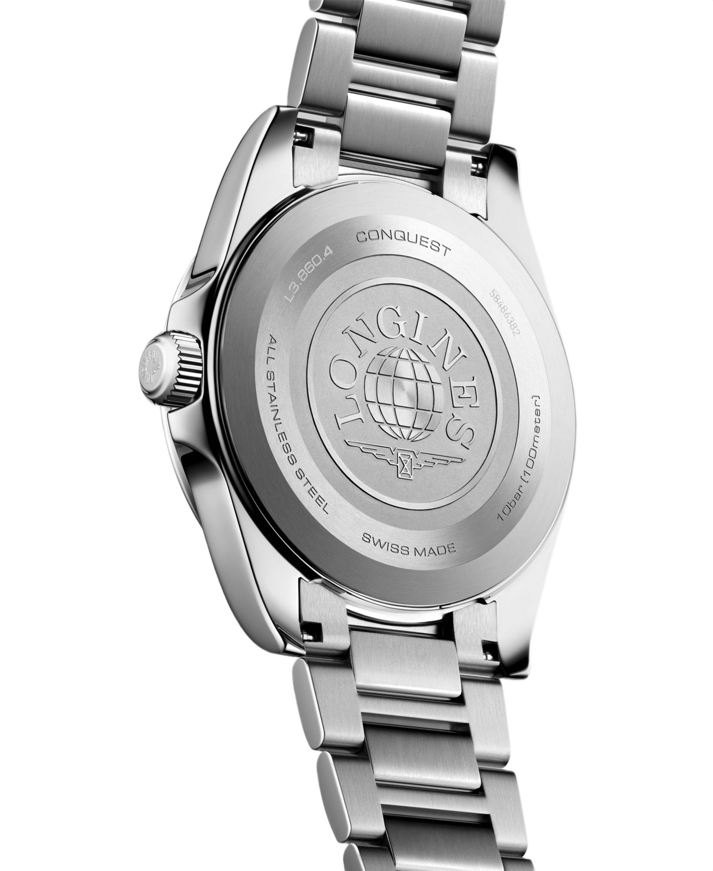 Часы Longines Conquest, ремешок из нержавеющей стали серебристого цвета, 41 мм — фото 3