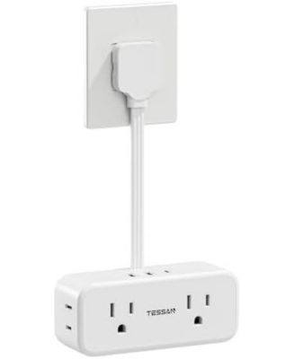 Wall Outlet Extender with 0.5Ft, 1 USB C, 2 USB A for Home, Office and Travel