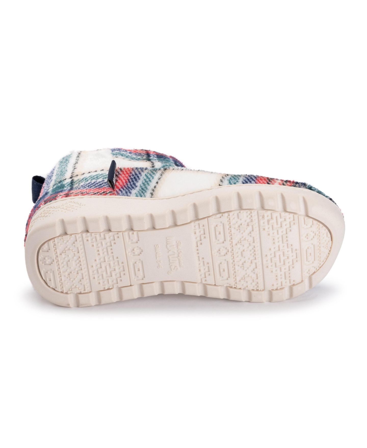 Женские тапочки MUK LUKS Avery Ann Bootie Contour Slippers, цвет: Слоновая кость клетчатый — фото 4