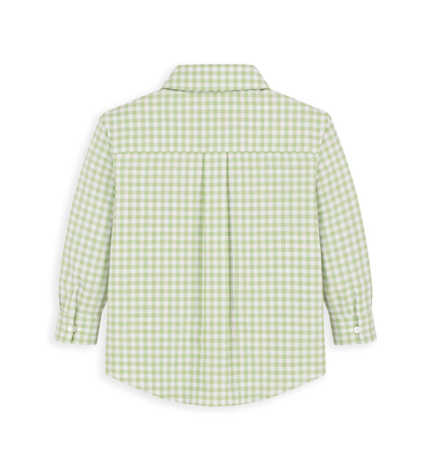 Рубашка Florence Eiseman Check Button Down Shirt для мальчиков-малышей, цвет: Белый / Шалфейный — фото 2