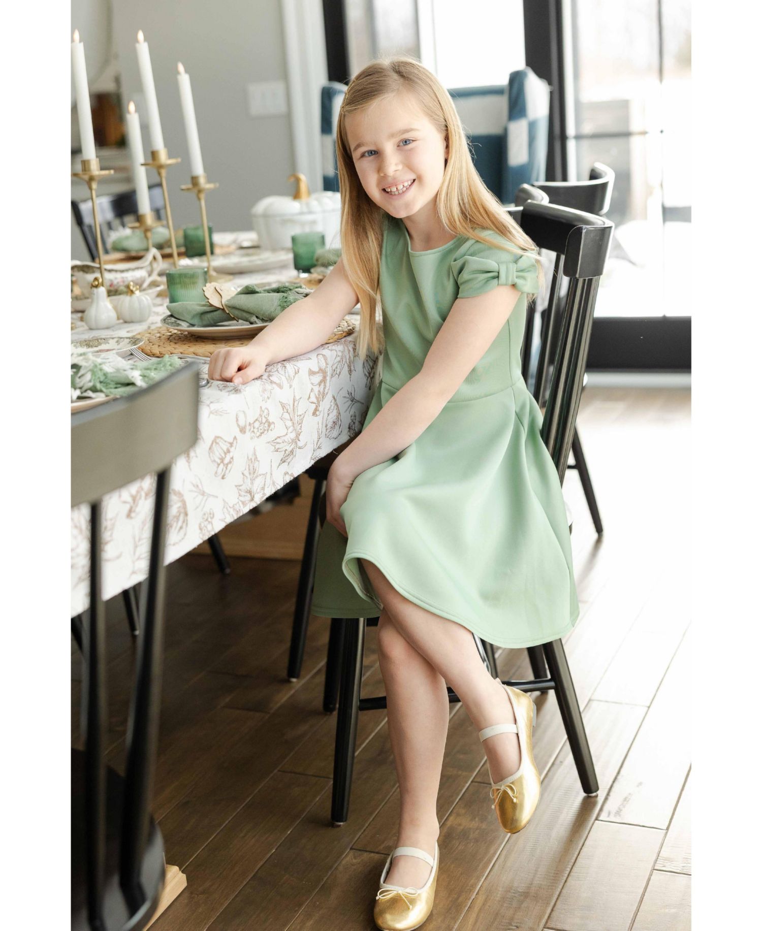 Big Girls (7-14) Scuba Knit Dress with Bow