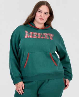 Plus Size Graphic Holiday Fleece Hoodie