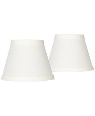 Set of 2 Empire Chandelier Shades Cream Small 3" Top x 5" Bottom x 4" High Candelabra Clip-On Fitting