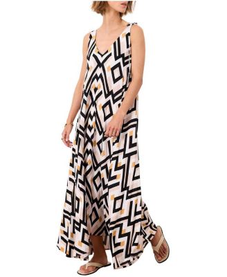 Women's Monaco Geometric V-Neck Maxi Dress
