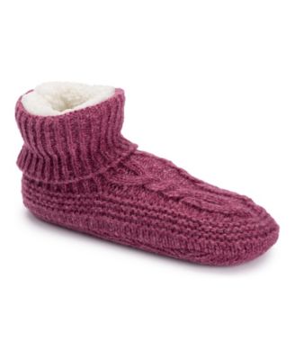 Women's Cabled Marled Slipper Sock