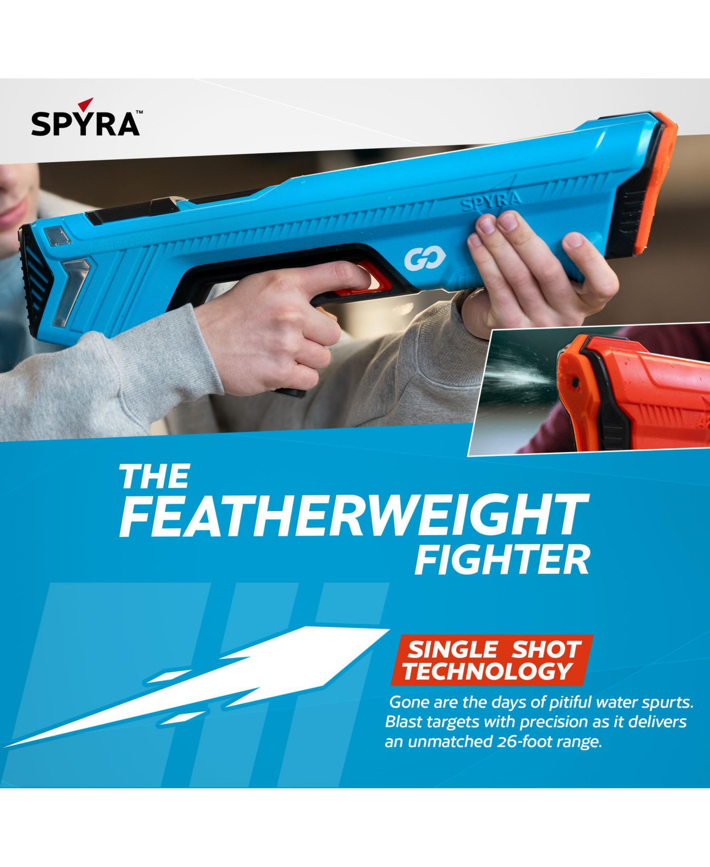 Детские игрушки SPYRA SpyraGO Electric Lightweight Water Blaster, 2-Pack, Ages 8+ — фото 3