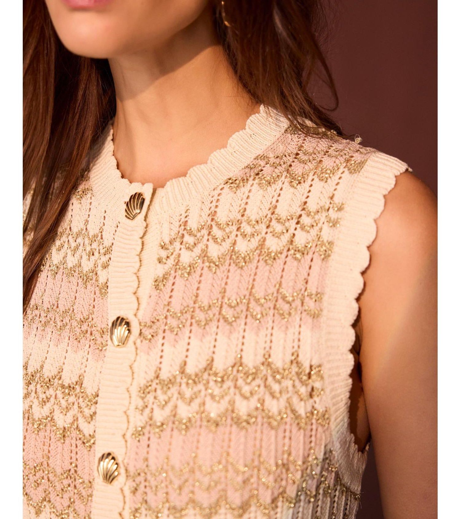 Women's Striped Knit Waistcoat