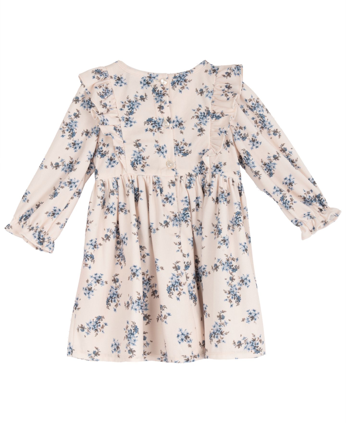 Платье Rare Editions Floral Print Hand-Smocked Corduroy Dress для девочек-малышей, цвет: Синий — фото 2
