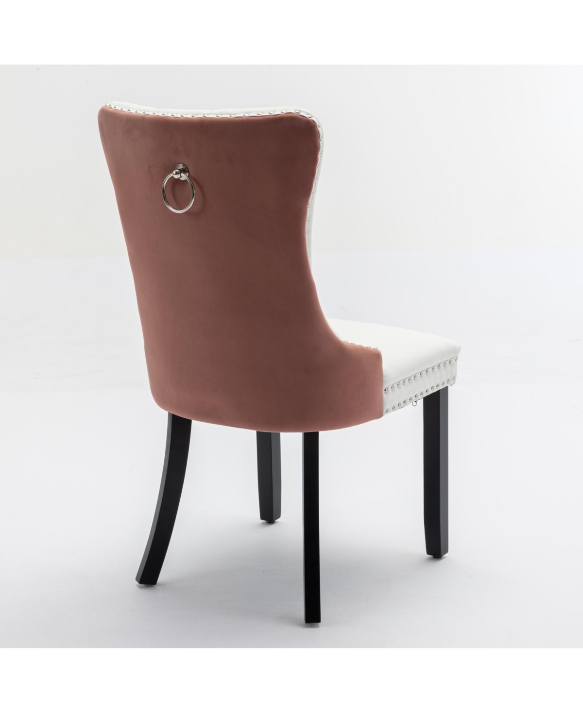Flynama Set of 2 Pu Velvet Tufted Swivel Dining Office Chairs, Metal Base Caster Wheels Height Adjustable