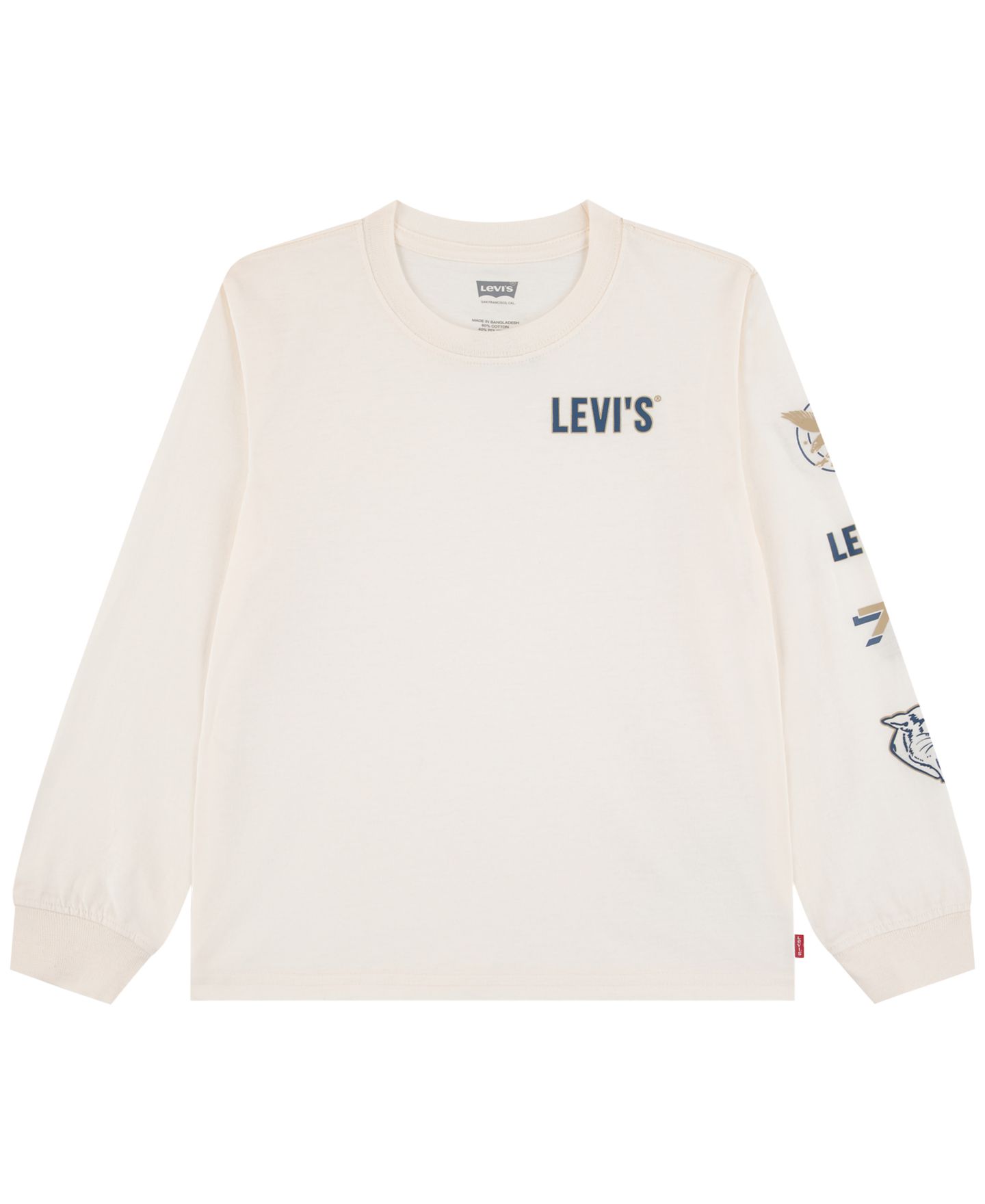 Футболка Levi's Collegiate Icons Long-Sleeve для мальчиков, цвет: Levi's Egret — фото 1