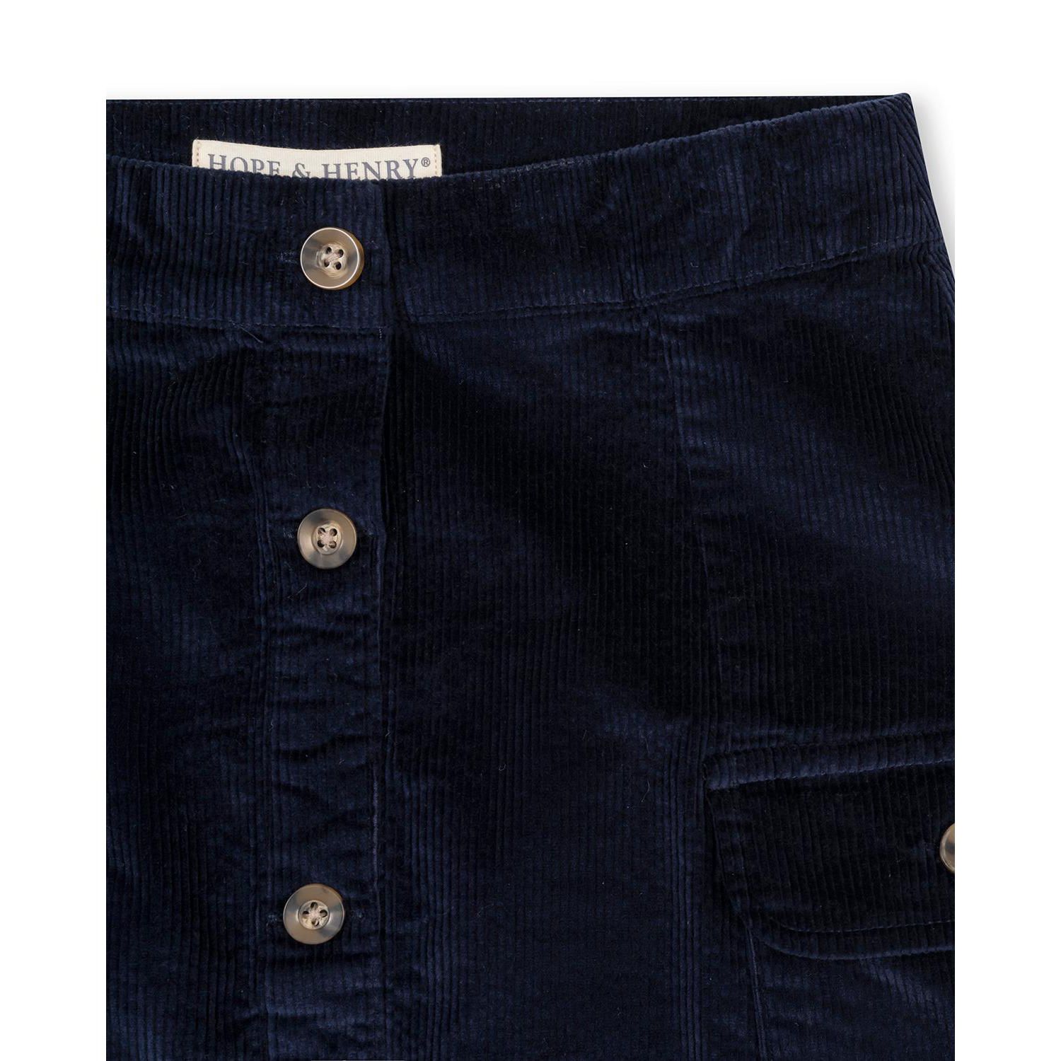 Toddler Girls Organic Corduroy Button Front Skirt