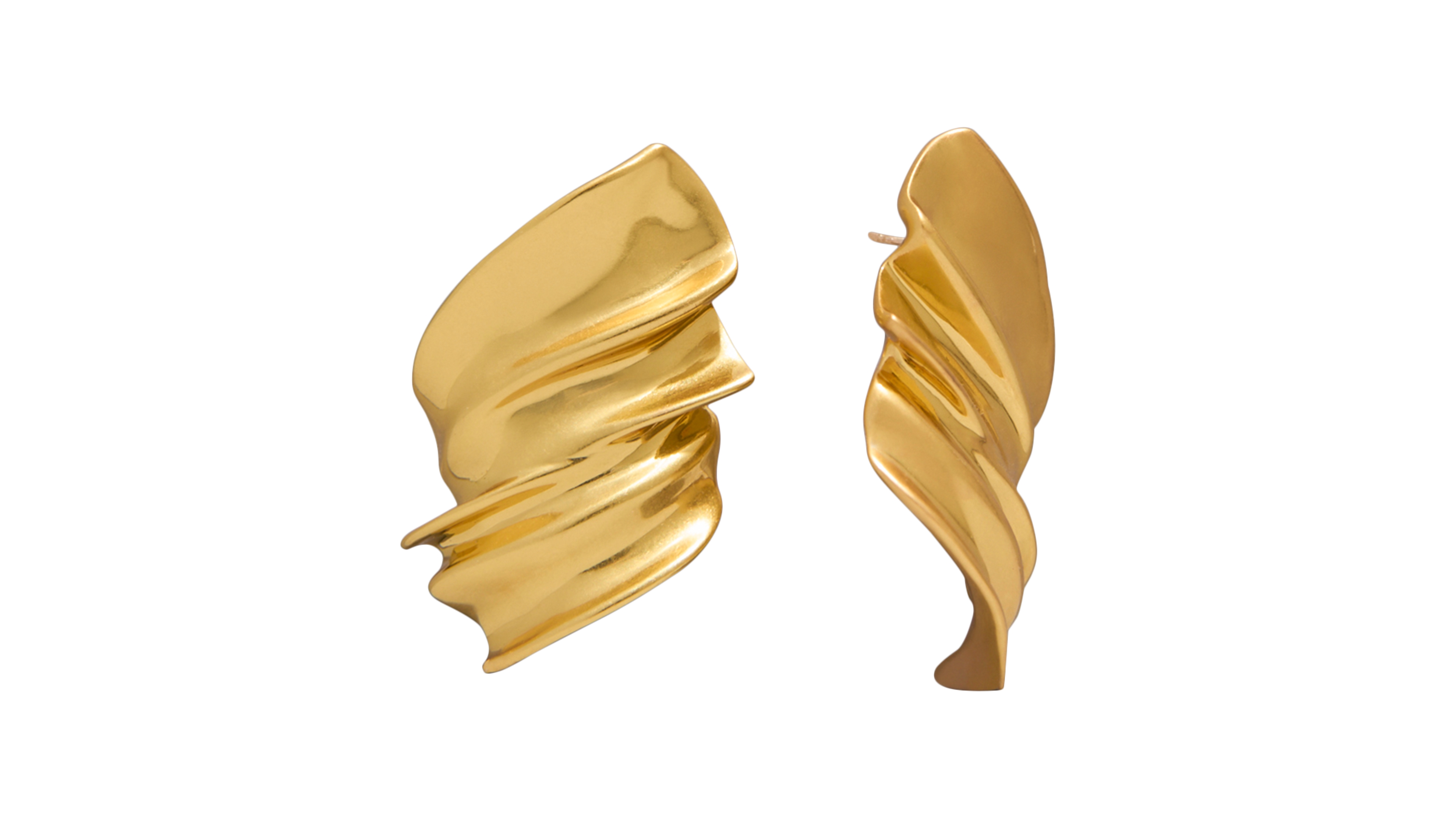 Donna Karan New York Gold-Plated Wide Twisted Stud Earrings