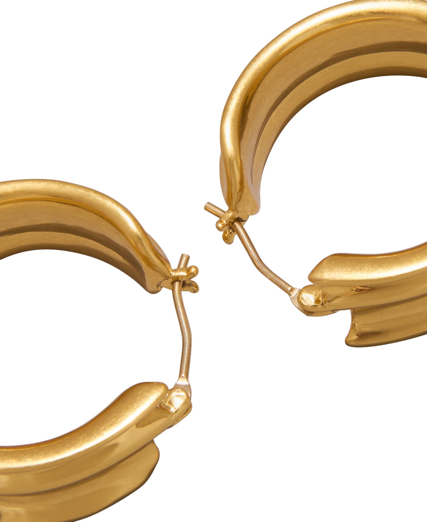 Gold-Plated Twisted Hoop Earrings