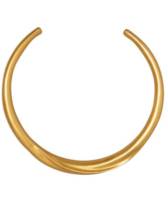 Gold-Plated Folded Hard Collar Necklace
