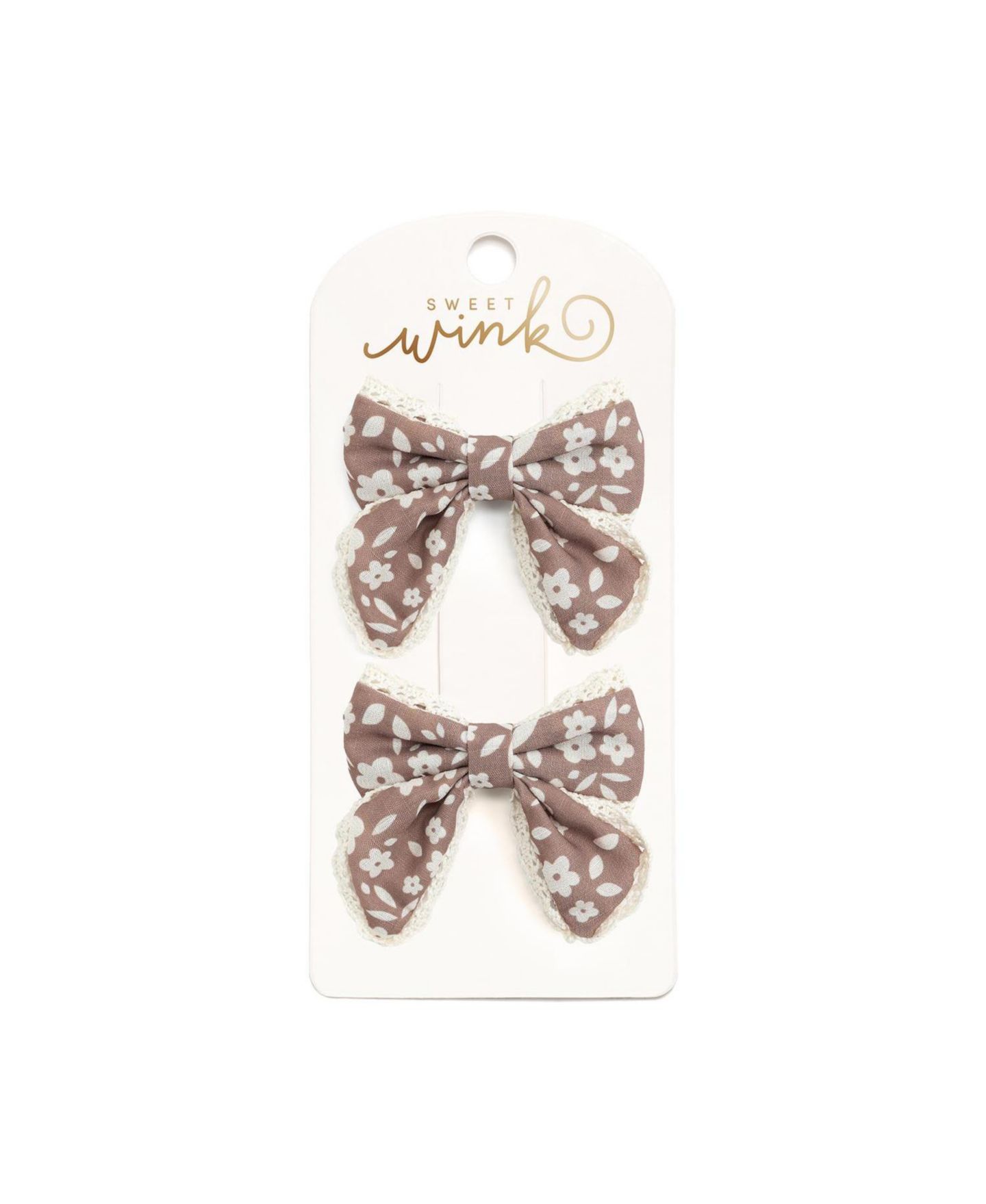 Аксессуары для волос Sweet Wink Mocha Floral Lace Bow Clip Set для девочек, цвет: Разноцветный — фото 1