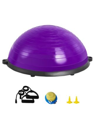 23" Half Exercise Ball Trainer Yoga Balance Stability Ball Resistance Band