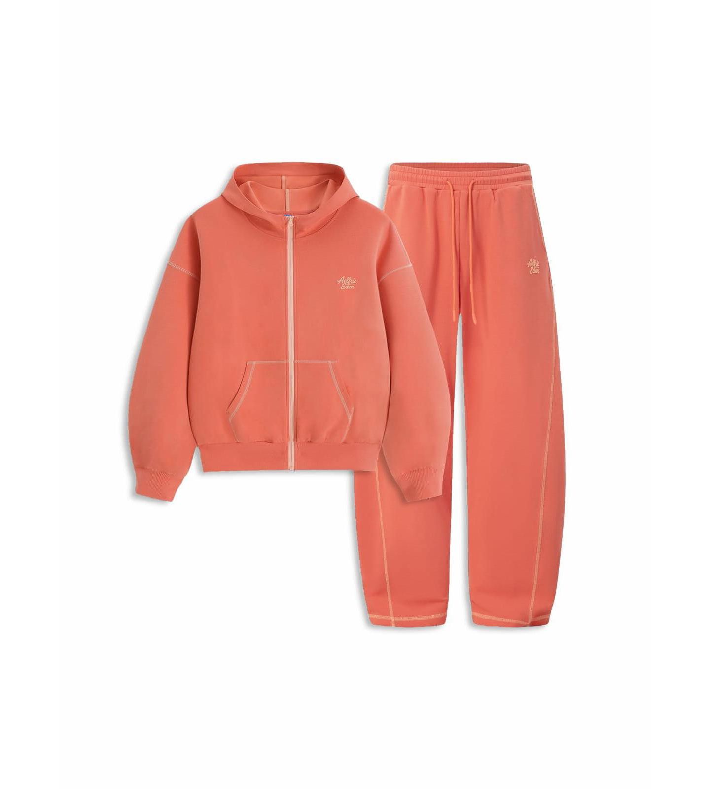 Мужские комплекты AELFRIC EDEN Boxy Hoodie Sets, цвет: Коралловый оранжевый — фото 2
