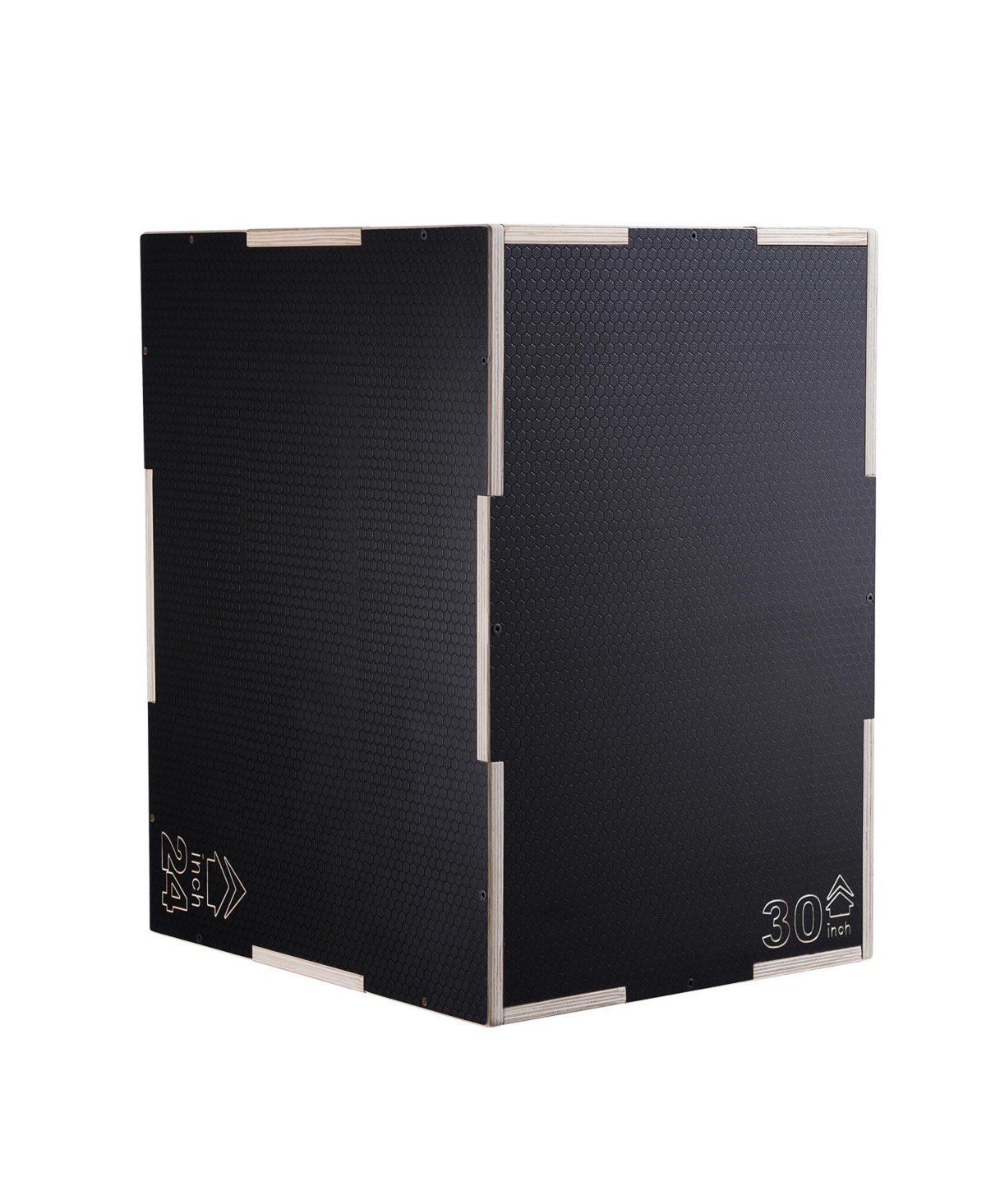 SHYTX302420YJ3BI5V0 3-in-1 Plyometric Jump Box, 30 x 24 x 20 in. Wooden Plyo Box, Platform & Jumping Agility Box, Black