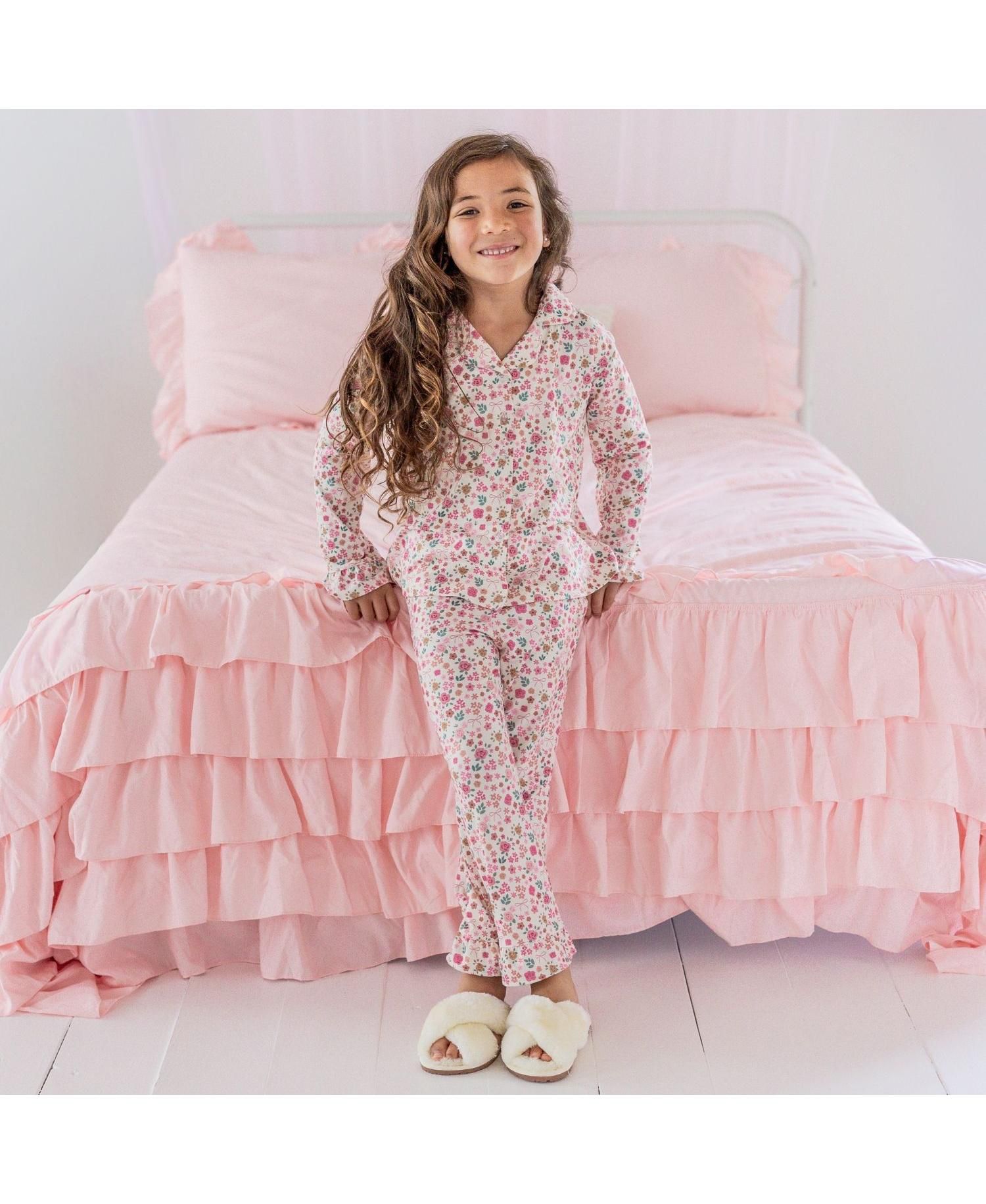 Little Girls Berry Floral Lounge Set