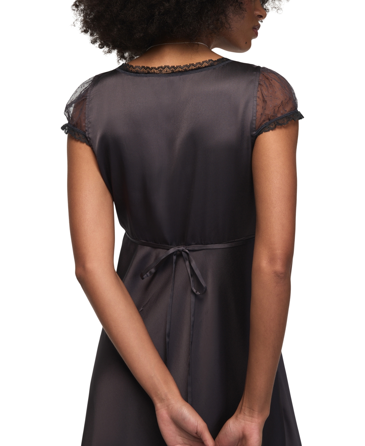 Lucky Brand Women's Simone Lace V-Neck Short-Sleeve Maxi Dress