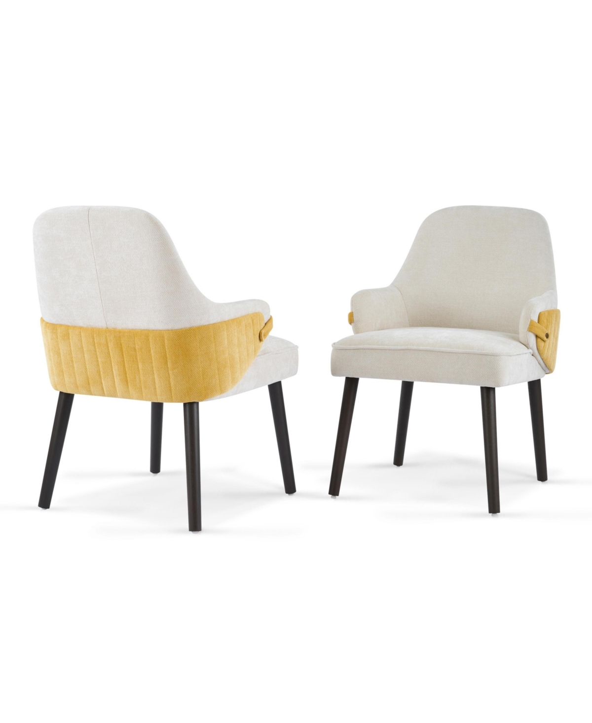 Flynama Set of 2 Fabric Modern Accent Dining Armchairs