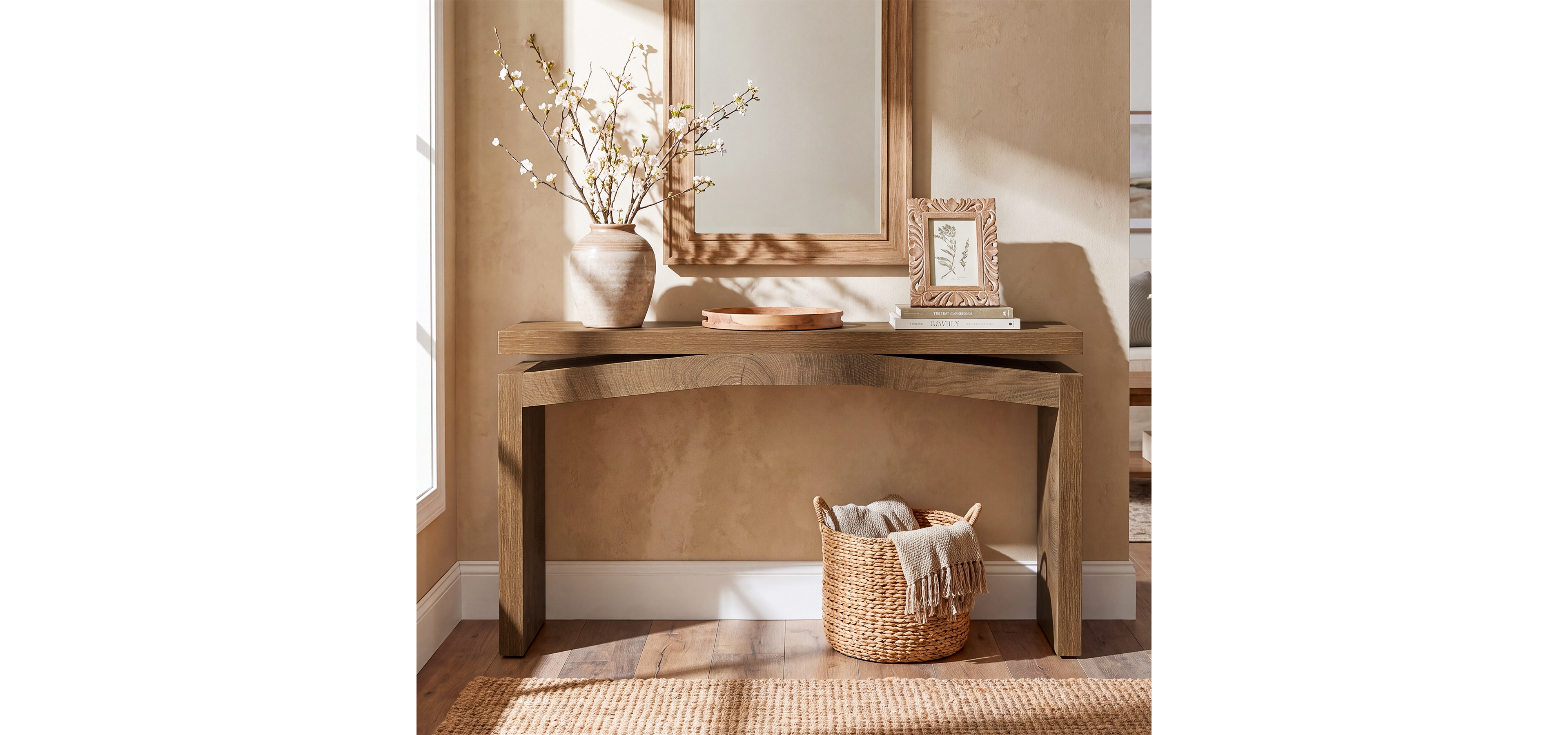 Tribesigns Solid Console Table, Farmhouse Wood Entryway Sofa Table