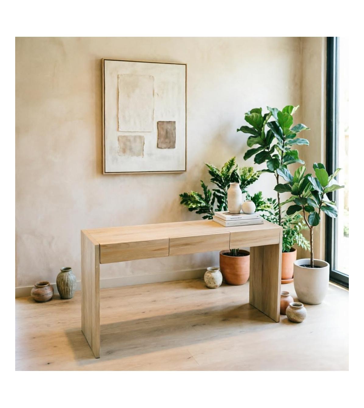 gaomon 47.2" Console Table with 3Drawers, Thickened Hallway Table with Large Storage, Entryway Sofa Table for Living Room, Tv Stand