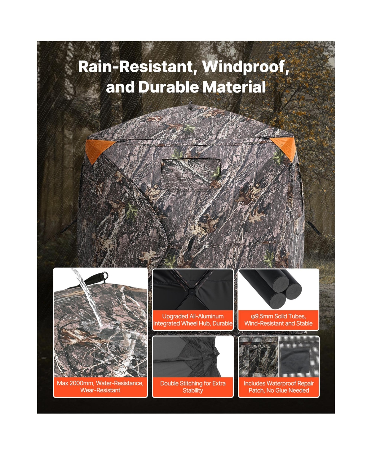 Sugift 270degree(s) 2-3 Person Pop Up Deer Hunting Blind Tent with Carrying Bag and 3 Horizontal Windows